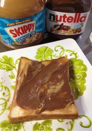 A picture of Nutella Peanut Butter Toast.