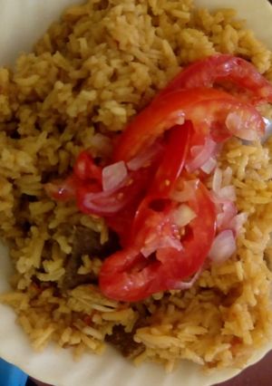 A picture of Pilau kachumbari.