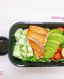 Salad cá hồi + sốt dấm tỏi (eat clean)