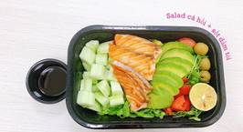 Hình ảnh món Salad cá hồi + sốt dấm tỏi (eat clean)