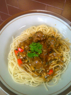 Foto resep Spaghetti Meatballs with BBQ sauce