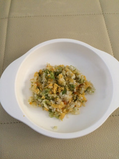 Foto resep Veggies and Floss Fried Rice (mpasi 11 bln)