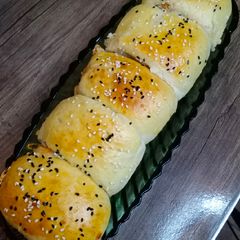 A picture of 3 -layers chicken buns 😘😘.
