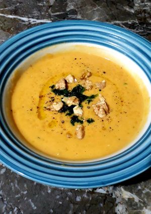 Una foto de Sopa crema de zapallo