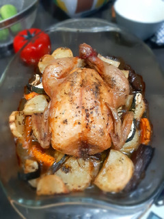 Foto resep 93. Roasted Chicken with Vegetables and gravy