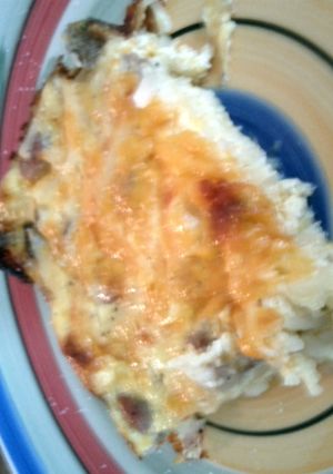 A picture of breakfast casserole.