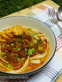Foto resep Fettucine Kuah Pedas (Pasta in Broth)
