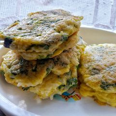 A picture of Rice and Spinach Pancake.