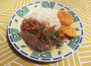 Una foto de Filete de res multicolor