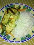Tilapia al horno con vegetales en salsa de naranja