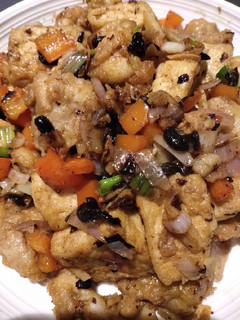 A picture of Tofu in Black Bean Sauce.