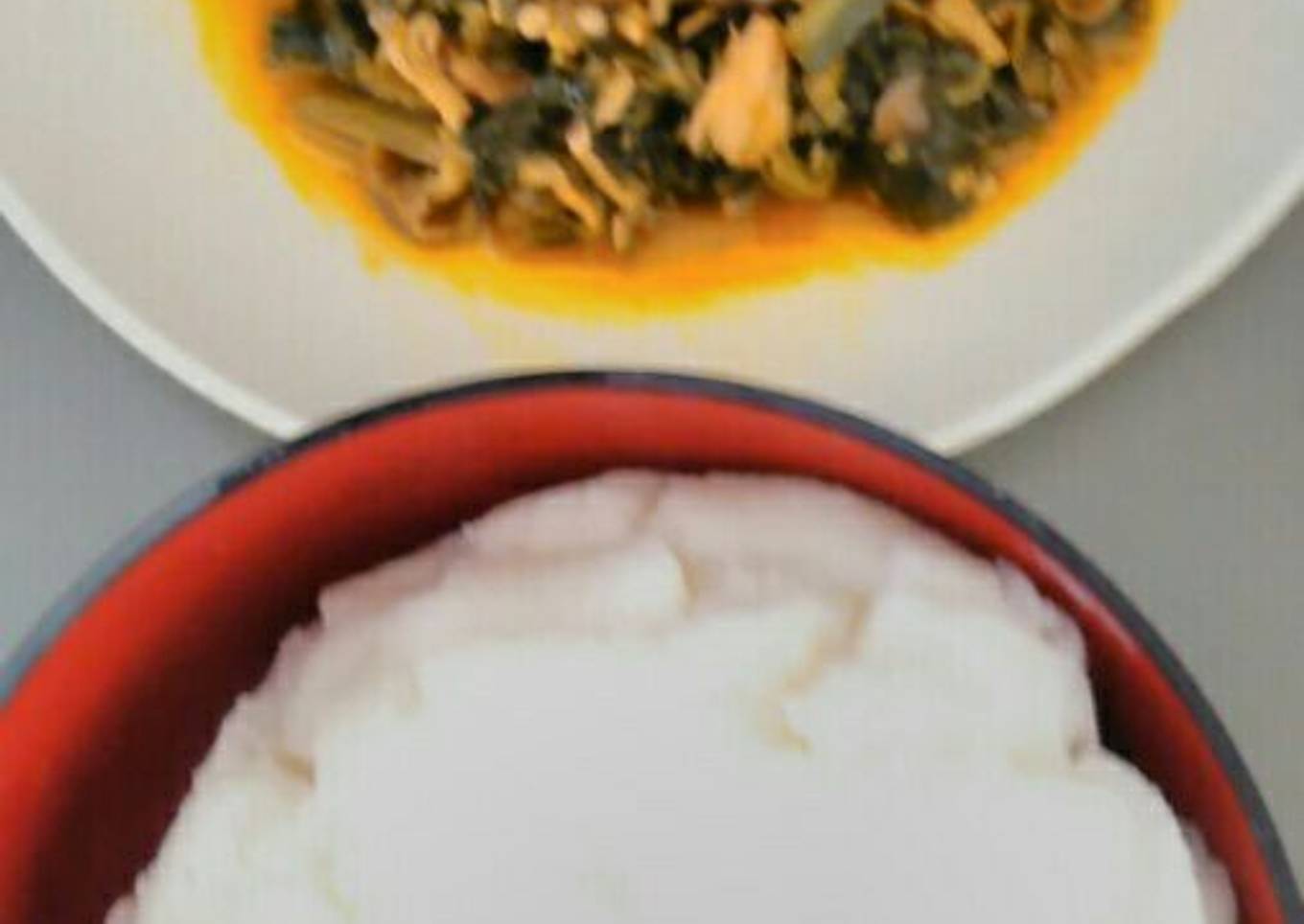 Vegetable soup with white corn flour