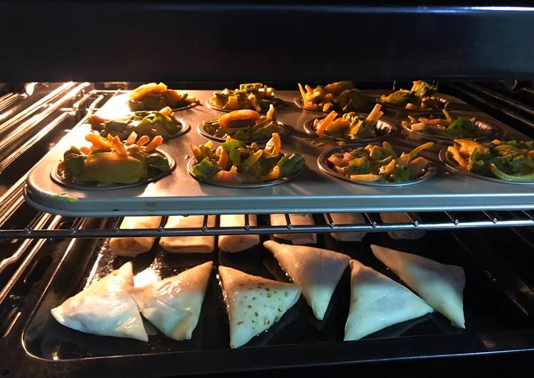 Oven baked samosas and rolls