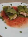 Tacos de nopal rellenos de requesón