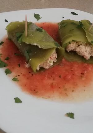 Una foto de Tacos de nopal rellenos de requesón