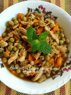 Foto resep Ayam suwir kacang polong wortel