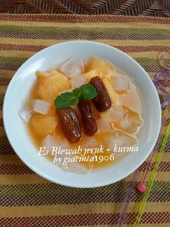 Foto resep Es Blewah jeruk + kurma