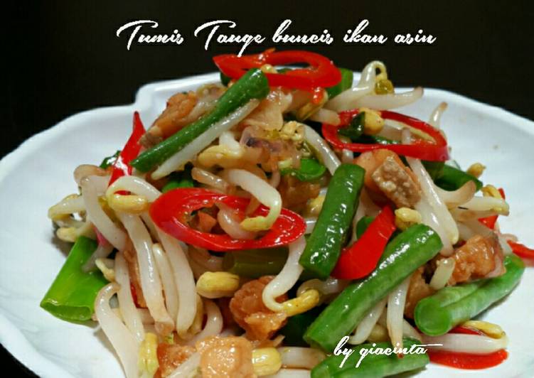 Resep Tumis taoge buncis ikan asin Lezat