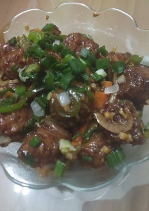 A picture of Veg Manchurian.