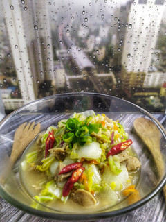 Foto resep Sawi putih cah bakso ala anak kosan