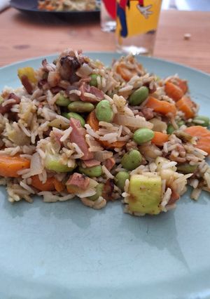 Une photo de Riz poêlé végé