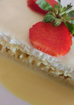 صورة لوصفة كيكة الحليب والزعفران 🍰