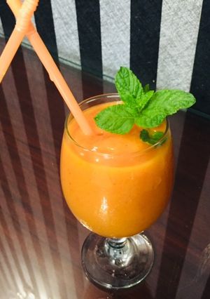 A picture of Mangoes and plum slush.