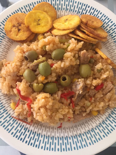 Una foto de Arroz de cerdo apastelado