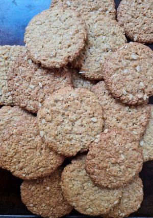 Una foto de Anzac biscuits 🇹🇫 🇳🇿 Galletas de Australia y New Zealand