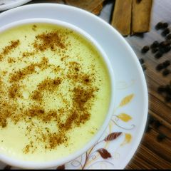 A picture of Haldi Doodh aka Turmeric Latte.