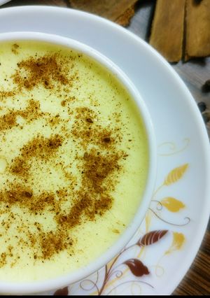 A picture of Haldi Doodh aka Turmeric Latte.