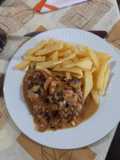 Mollejas a la crema con fritas (al disco)