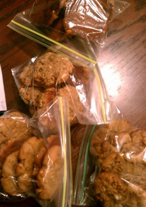 A picture of oatmeal golden raisin white chocolate chip cookies.