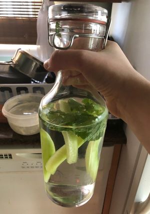 A picture of Mint cucumber water.