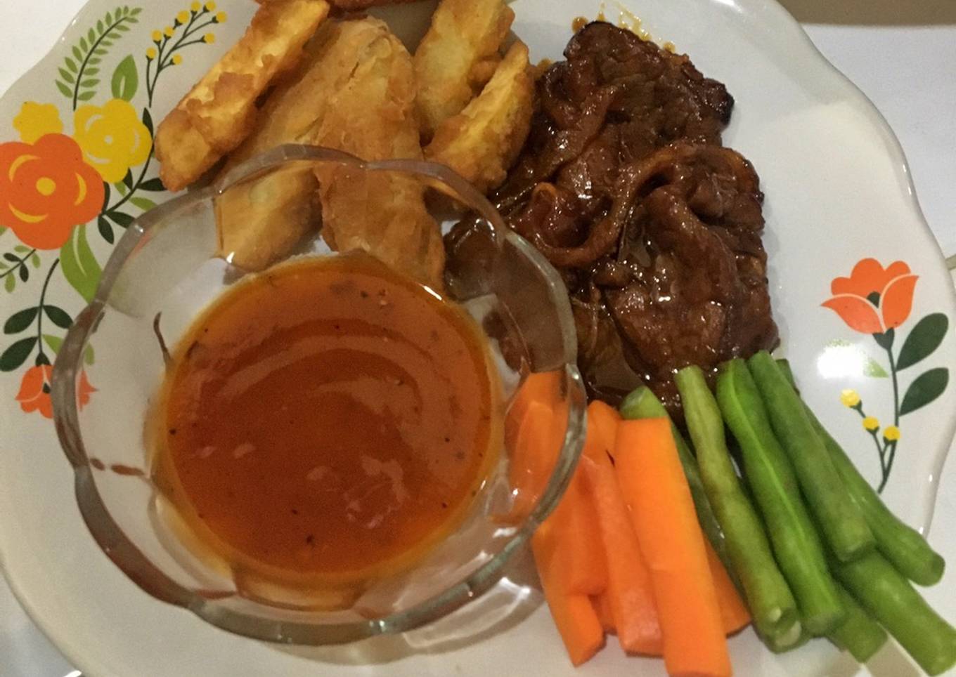 Beef Steak with BBQ Sauce