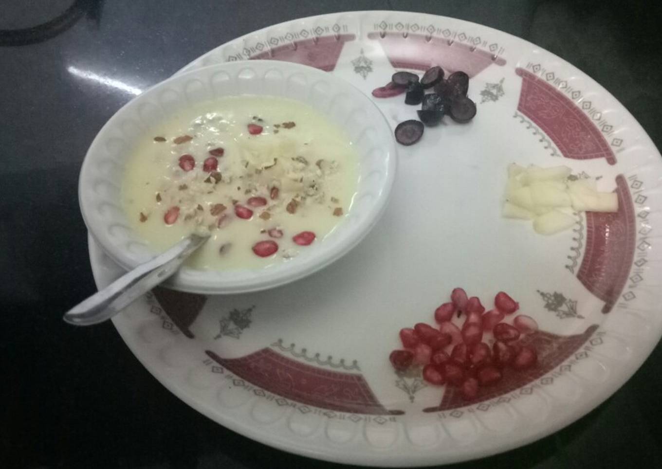 Fruit custard-milk