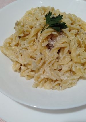 Foto resep Fettucini Carbonara Ayam Jamur