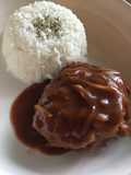 Japanese Hamburg Steak + Demi-Glace Sauce with Rice