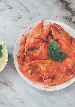 Hình của món Cua ớt Singapore - Chilli crab.