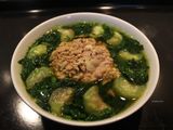 Canh riêu ghẹ nấu rau đay, mồng tơi, mướp hương