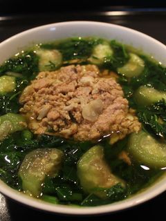 Hình của món Canh riêu ghẹ nấu rau đay, mồng tơi, mướp hương.