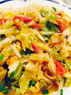 Hình của món Bắp cải xào cà chua.