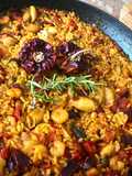 Arroz con chipirones, gambitas y ñoras