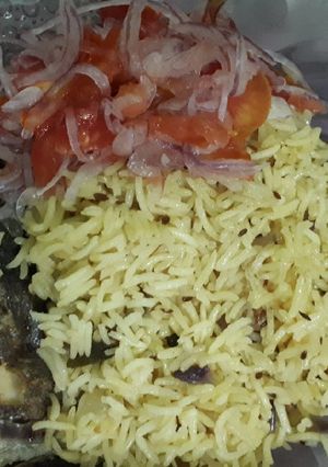 A picture of Fish pilau # My favorite Easter dish contest #.