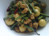 Tumis Kacang Panjang Tempe Telur puyuh