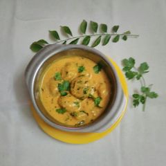 Rice fenugreek muthiya curry A picture of Rice fenugreek muthiya curry.
