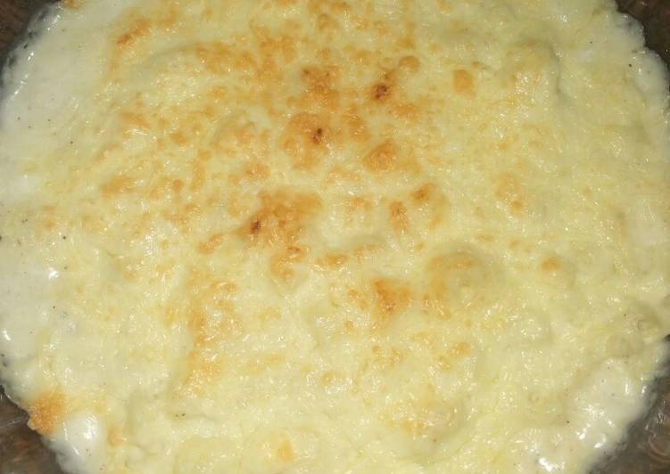 Recipe of Homemade Cheesy and creamy baked pasta (white sauce)