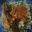 Fideos caseros con salsa