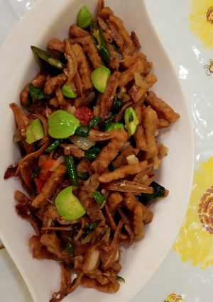 Foto resep Oseng tempe teri cabe ijo Pete #weekend challenge