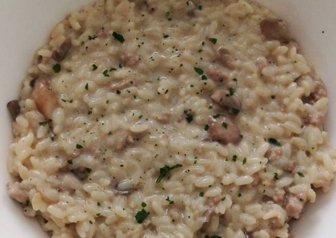 Come a Fai Veloce Risotto funghi e salsiccia